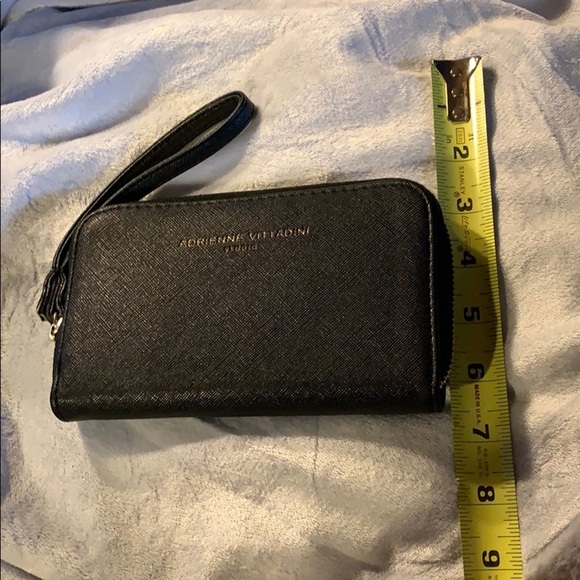 Adrienne Vittadini Studio Wristlet - Black w/Gold - Picture 6 of 7